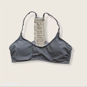 Xhilaration Knit Crochet Stripe Bikini Top